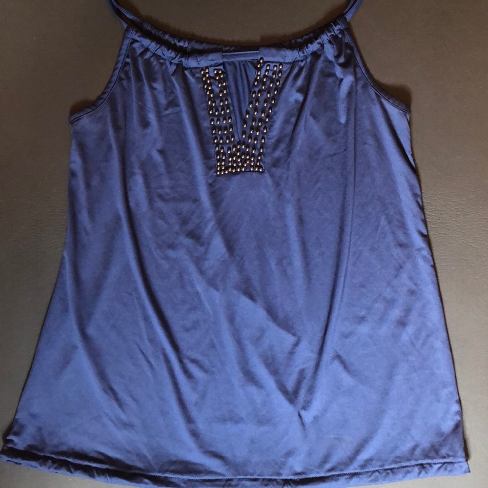 Navy Beaded Top